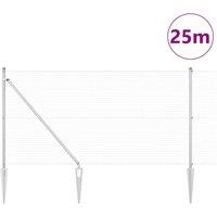 Berkfield Home Modern Fence Post Set Set of 2 Galvanised Steel 25 x 1 m Tough in Silver