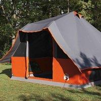 Berkfield Home Durable Family Tent Tipi Grey & Orange 8-Person Waterproof