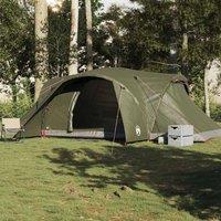Berkfield Home Modern Family Tent Dome 6-Person Olive Green Waterproof