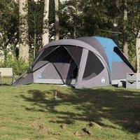 Berkfield Home Modern Family Tent Tunnel 6-Person Blue Waterproof