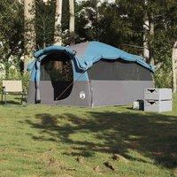 Berkfield Home Modern Family Tent Tunnel 6-Person Blue Waterproof