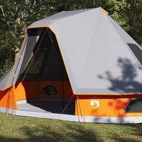 Berkfield Home Bright Family Tent Tipi Grey & Orange 6-Person Waterproof