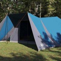 Berkfield Home Warm Family Tent with Extended Porch - Blue - 12-Person Waterproof