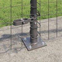 Berkfield Home Stylish Fence Posts Set of 26 Grey Concrete, Metal 3.2 x 3.2 x 70 cm