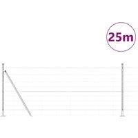 Berkfield Home Modern Field Fence 1x25 m Galvanized Steel in Silver