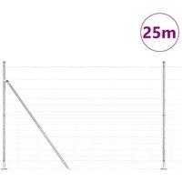 Berkfield Home Modern Field Fence 1.6x25 m Galvanised Steel in Silver