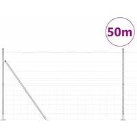 Berkfield Home Modern Field Fence 1.4x50 m Galvanised Steel in Silver