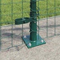Berkfield Home Green Fence Posts Set of 26 Green Concrete & Metal 3.2 x 3.2 x 90 cm