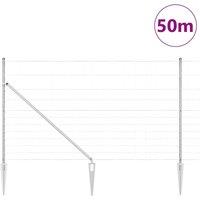 Berkfield Home Durable Field Fence 1.4x50 m Galvanised Steel in Silver