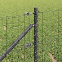 Berkfield Home Stylish Fence Posts with Spike 26 pcs 32 mm 120 cm Galvanised Steel in Grey