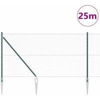 Berkfield Home Green Fencing Set Set of 2 Forest Green Powder-Coated Steel 25 x 1 m