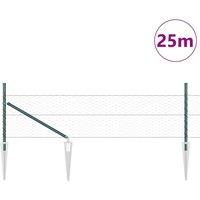 Berkfield Home Green Fencing Set Set of 2 Forest green Galvanized steel 25 x 0.5 m