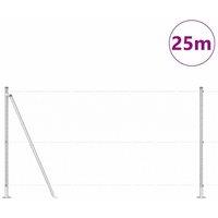 Berkfield Home Modern Fencing Set Set of 2 Galvanised steel 25 x 1.2 m Durable in Silver