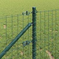 Berkfield Home Green Fence Posts with Spike 7 pcs 32 mm 100 cm Galvanised Steel