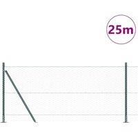 Berkfield Home Elegant Fencing Set Set of 2 Forest green Steel 25 x 1 m Durable