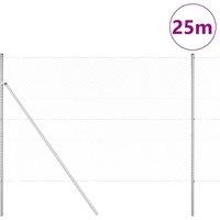 Berkfield Home Modern Fencing Set Set of 2 Galvanised steel 25 x 1.5 m Durable in Silver
