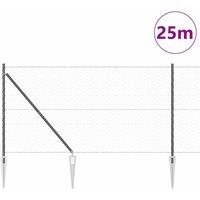 Berkfield Home Modern Fencing Set Set of 2 Grey Metal Standard Durable