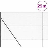 Berkfield Home Modern Fencing Set Set of 2 Grey Metal 25 x 1.5 metres