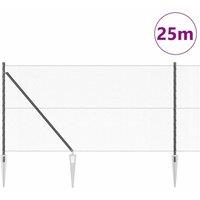 Berkfield Home Full Fencing Set Set of 2 Grey Powder-Coated Steel 25 x 1 m Durable