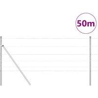 Berkfield Home Modern Field Fence 0.8x50 m Galvanised Steel in Silver