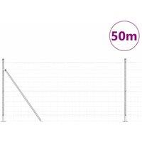 Berkfield Home Stylish Field Fence 1.2x50 m Galvanised Steel in Silver