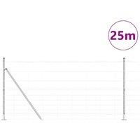 Berkfield Home Modern Field Fence 1.2x25 m Galvanised Steel in Silver