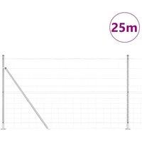 Berkfield Home Modern Field Fence 1.4x25 m Galvanised Steel in Silver