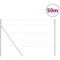 Berkfield Home Modern Field Fence 1.2x50 m Galvanised Steel in Silver