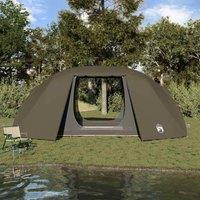 Berkfield Home Durable Fishing Tent Brown Polyester 7-Person Collapsible Fishing Tent