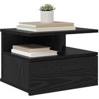 Berkfield Home Modern Floating Nightstand Black Oak 40x31x27 cm Engineered Wood | Size: 40 x 31 x 27 cm