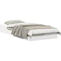 Berkfield Home Modern Floor Bed Frame White 100 x 200 cm Solid pine wood