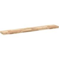 Berkfield Home Compact Floating Shelf 160x20x4 cm Untreated Solid Wood Acacia in Brown | Size: 160 x 20 x 4 cm