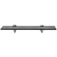 Berkfield Home Modern Floating Shelves 2 pcs Glass 40x10 cm 8 mm in Black