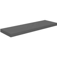 Berkfield Home Durable Floating Wall Shelves 2 pcs High Gloss Grey 80x23.5x3.8 cm MDF