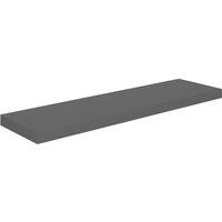 Berkfield Home Durable Floating Wall Shelves 2 pcs High Gloss Grey 90x23.5x3.8 cm MDF