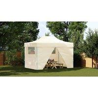 Berkfield Home Durable Foldable Tent Pop-Up with 4 Side Walls 3x4.5 m Cream White
