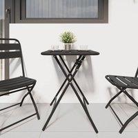 Berkfield Home Modern Foldable Garden Table - Anthracite - 55x55x73 cm - Steel in Black | Size: 55 x 55 x 73 cm