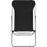 Berkfield Home Durable Folding Beach Chairs 2 pcs Steel & Oxford Fabric Black