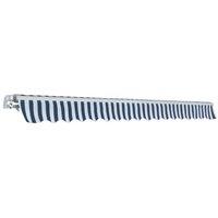Berkfield Home Durable Folding Awning Manual Operated 400 cm Blue/White in Blue