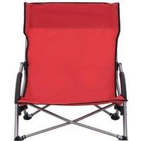 Berkfield Home Comfortable Folding Beach Chairs 2 pcs Red Fabric