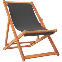 Berkfield Home Durable Folding Beach Chairs 2 pcs Grey Fabric