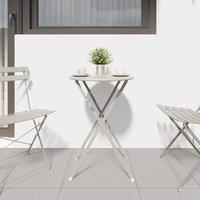 Berkfield Home Modern Folding Bistro Table Beige 50x71 cm Powder-coated Steel | Size: 50x71 cm