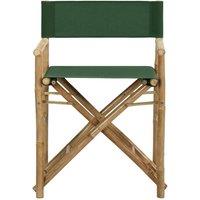 Berkfield Home Sturdy Folding Director's Chairs 2 pcs Green Bamboo & Fabric