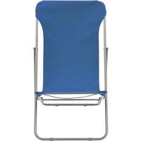 Berkfield Home Durable Folding Beach Chairs 2 pcs Steel & Oxford Fabric Blue
