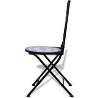 Berkfield Home Decorative Folding Bistro Chairs 2 pcs Ceramic Blue & White