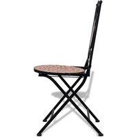 Berkfield Home Decorative Folding Bistro Chairs 2 pcs Ceramic Terracotta in Brown