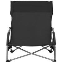 Berkfield Home Comfortable Folding Beach Chairs 2 pcs Black Fabric