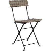 Berkfield Home Beautiful Folding Bistro Chairs 6 pcs Grey Poly Rattan & Steel