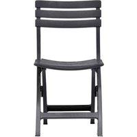 Berkfield Home Durable Folding Garden Chairs 2 pcs Plastic Anthracite in Black