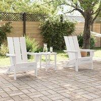 Berkfield Home White Foldable Adirondack Chairs 2 pcs White 74.5x80.5x90 cm HDPE